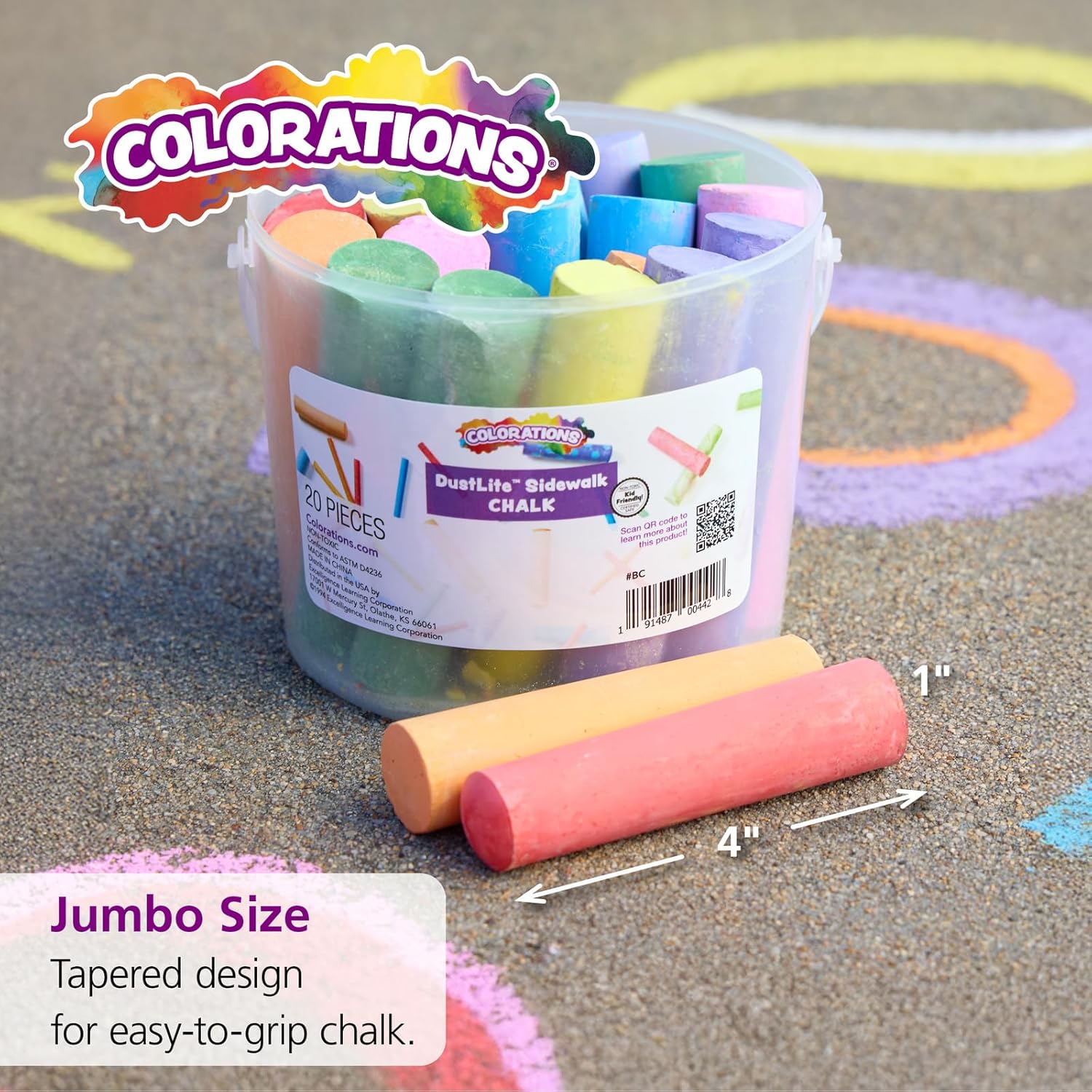 Jumbo Washable Sidewalk Chalk  - Chalk Outdoor Jumbo บทวิจารณ์และราคา