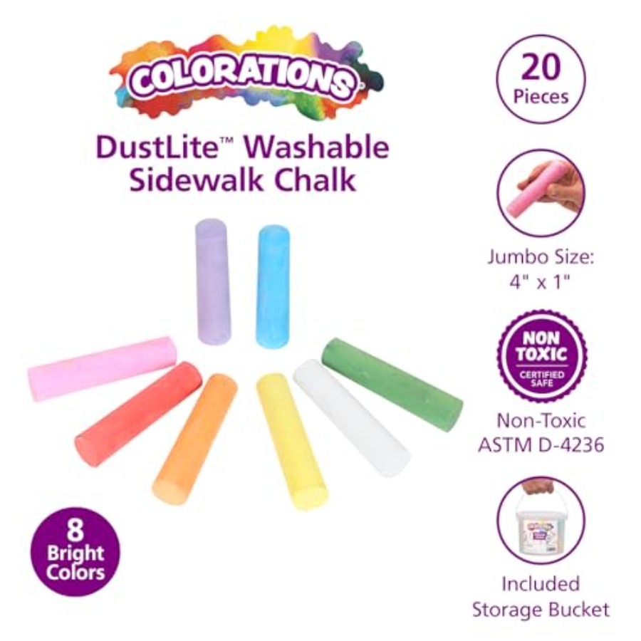 Jumbo Washable Sidewalk Chalk  - Chalk Outdoor Jumbo บทวิจารณ์และราคา