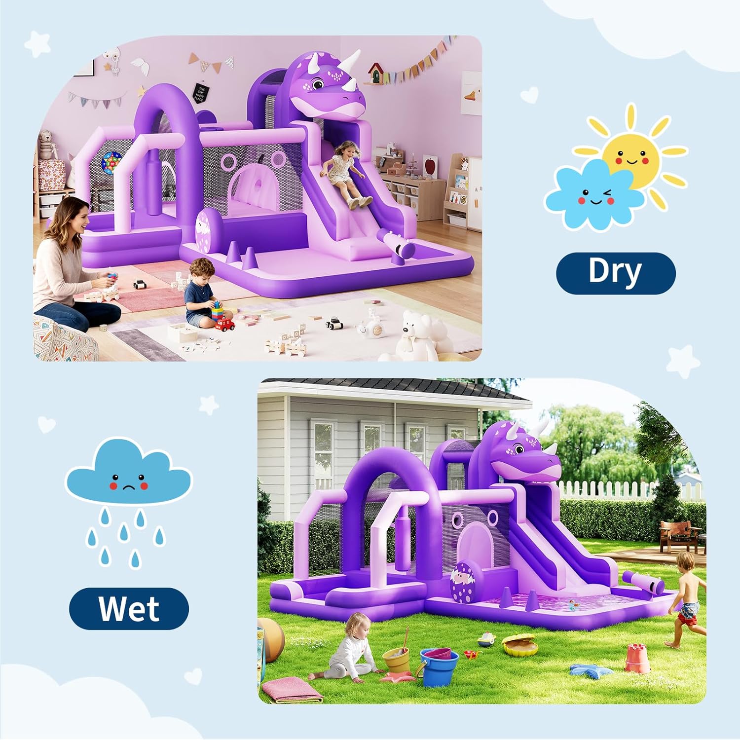 Inflatable Dinosaur Jumping Ca - Kids Outdoor Jumping Castle บทวิจารณ์และราคา