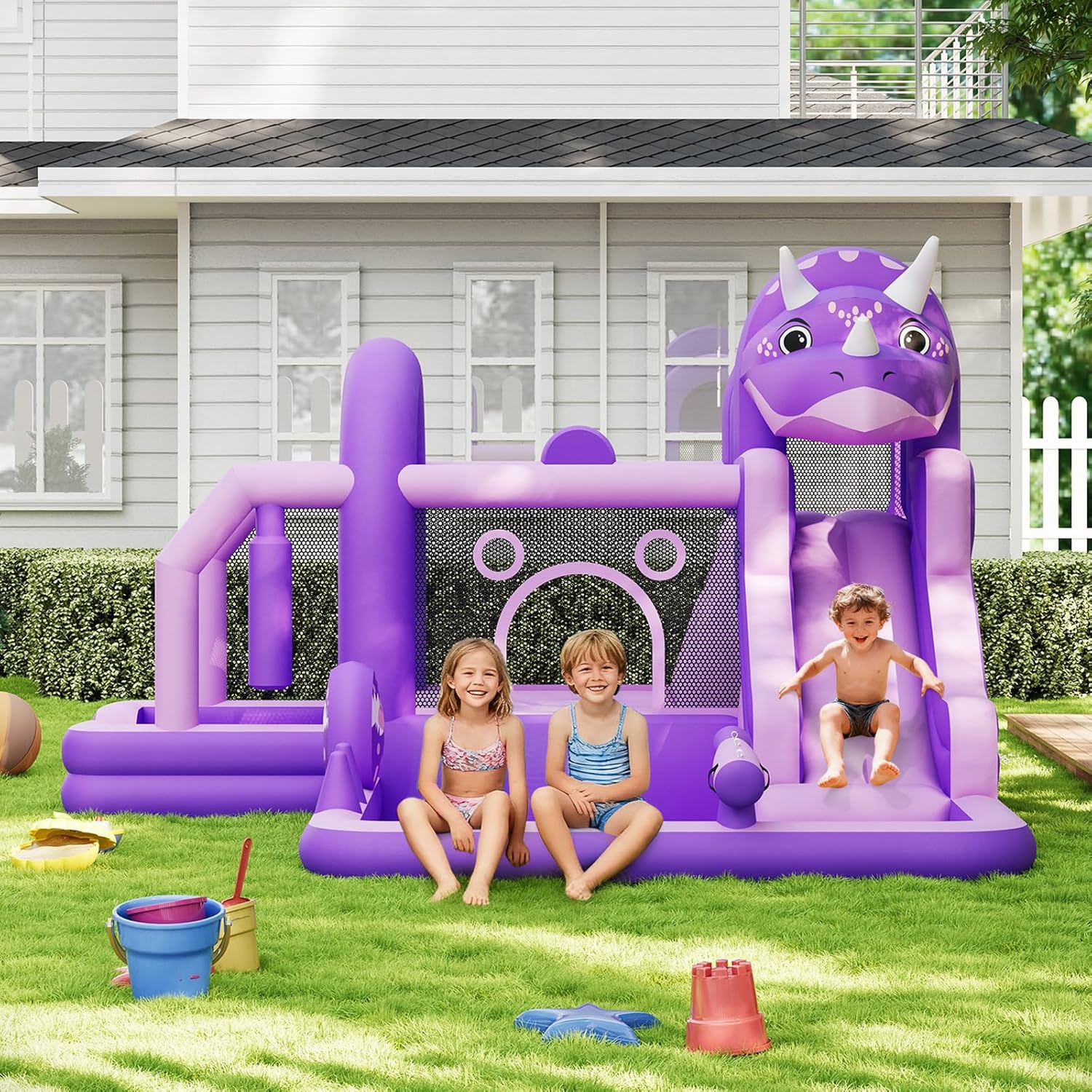 Inflatable Dinosaur Jumping Ca - Kids Outdoor Jumping Castle บทวิจารณ์และราคา