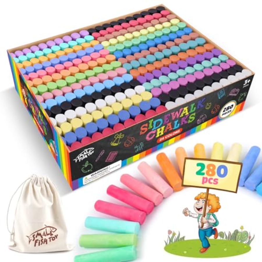280PCS Sidewalk Chalks in 24 C - Chalk Outdoor Jumbo บทวิจารณ์และราคา