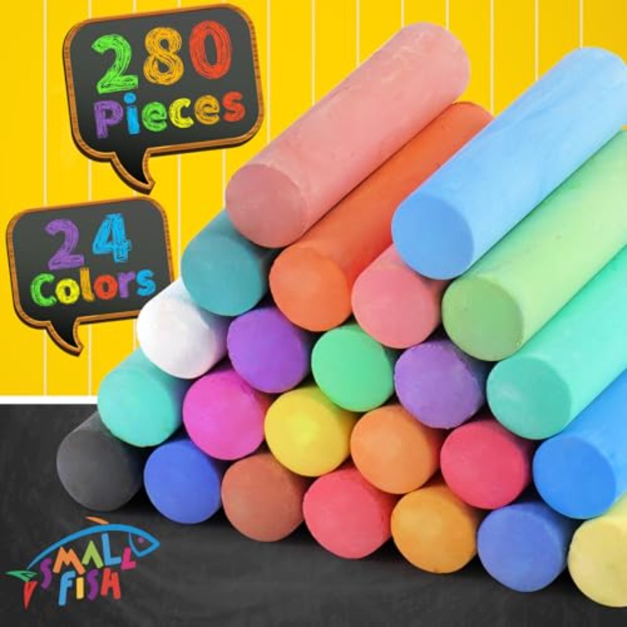 280PCS Sidewalk Chalks in 24 C - Chalk Outdoor Jumbo บทวิจารณ์และราคา