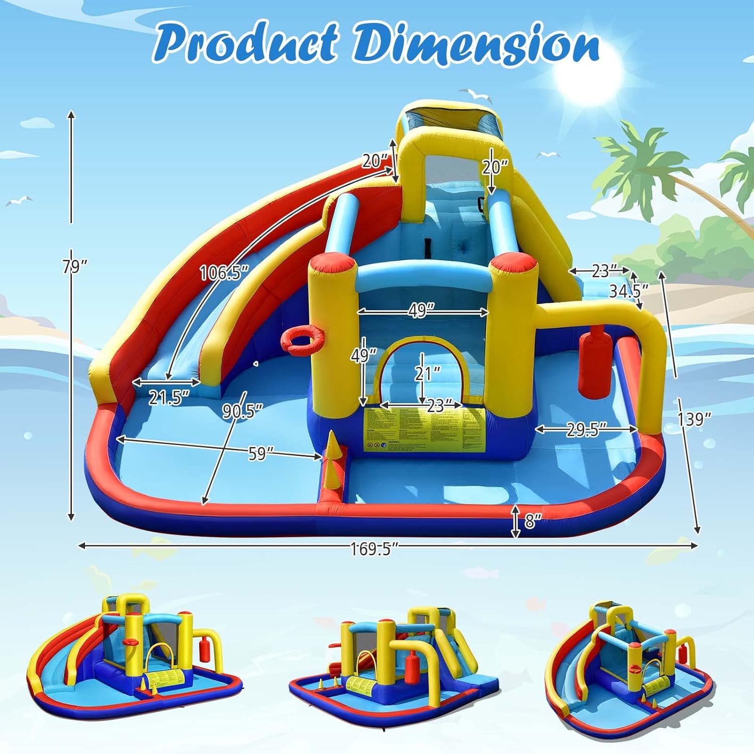6-in-1 Inflatable Water Park B - Outdoor Games For Kids บทวิจารณ์และราคา