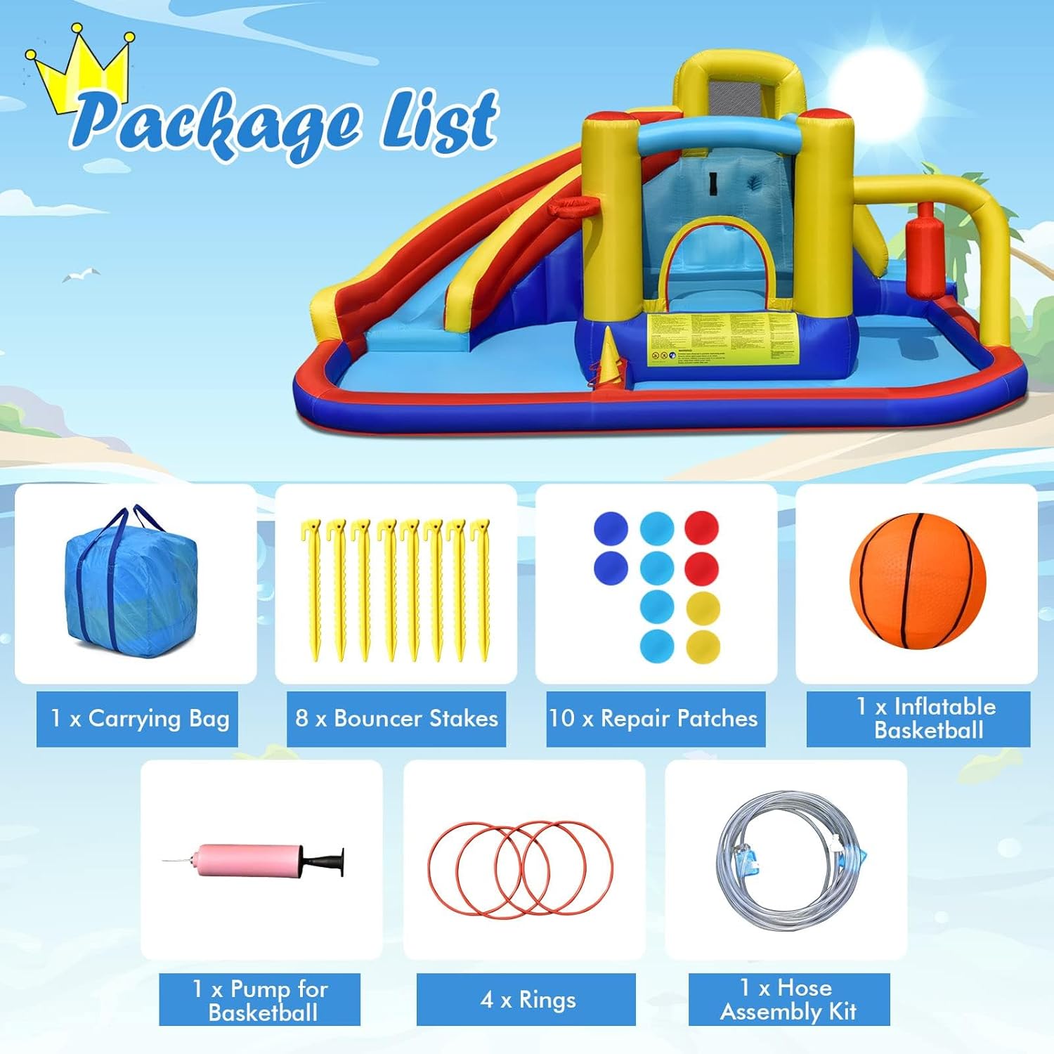 6-in-1 Inflatable Water Park B - Outdoor Games For Kids บทวิจารณ์และราคา