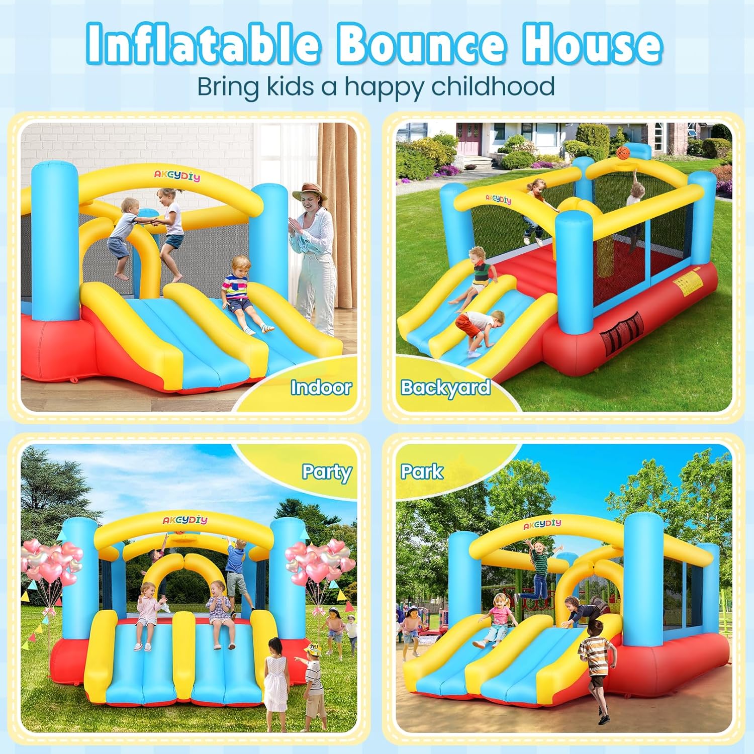 Inflatable Bouncy Castle with  - Kids Outdoor Jumping Castle บทวิจารณ์และราคา