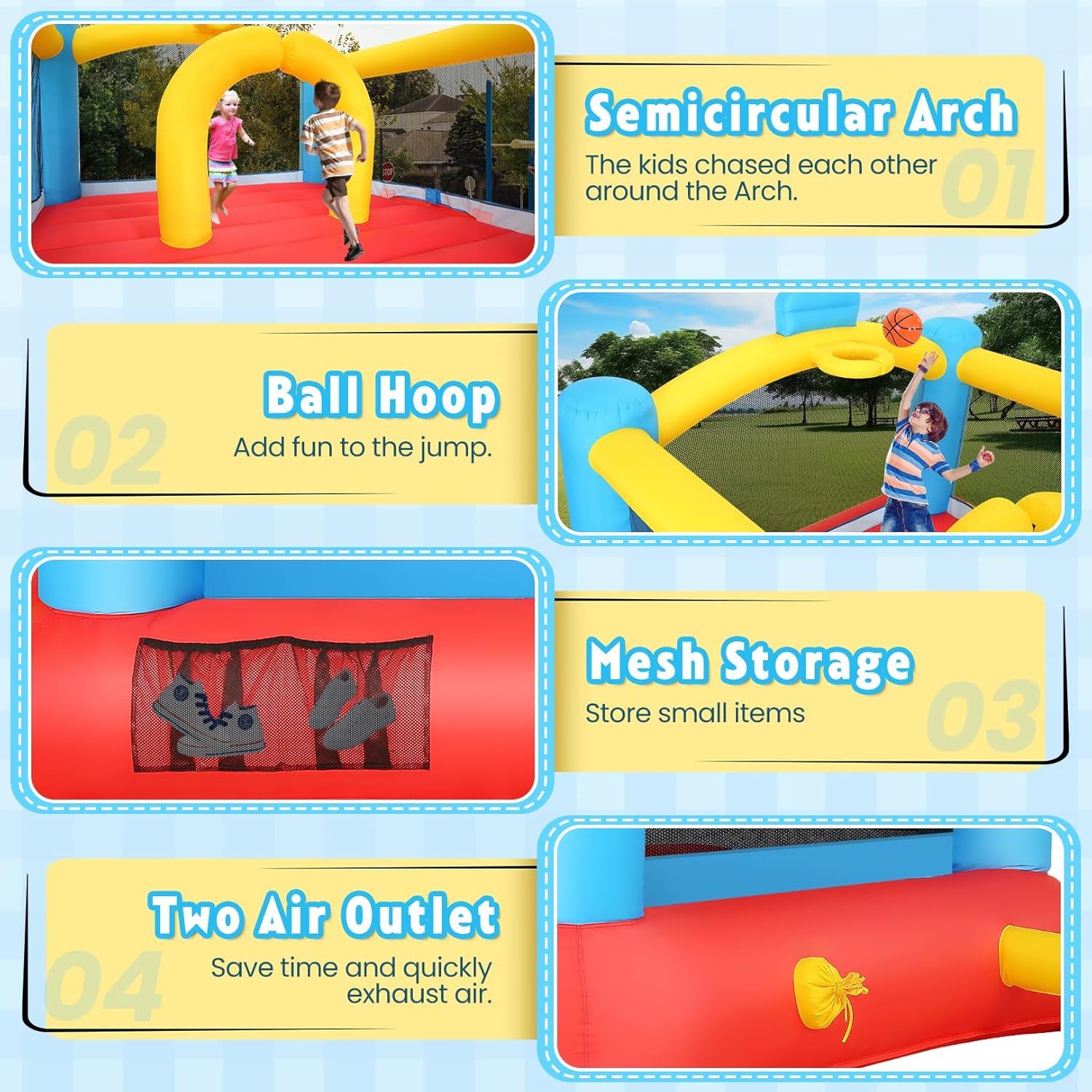 Inflatable Bouncy Castle with  - Kids Outdoor Jumping Castle บทวิจารณ์และราคา