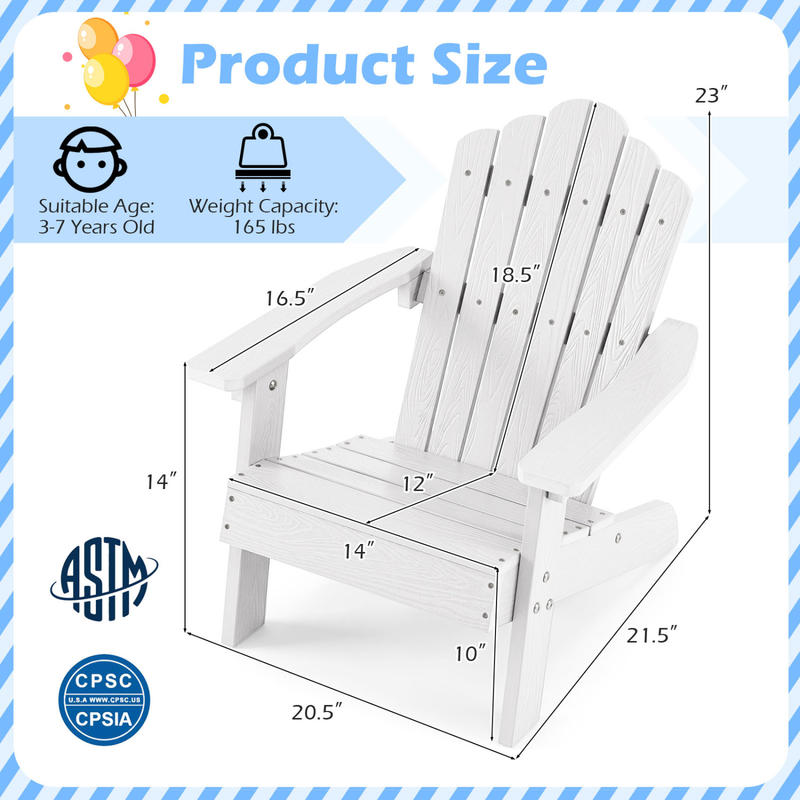 Kids Adirondack Chair All-weat - Kids Outdoor Adirondack Chair บทวิจารณ์และราคา