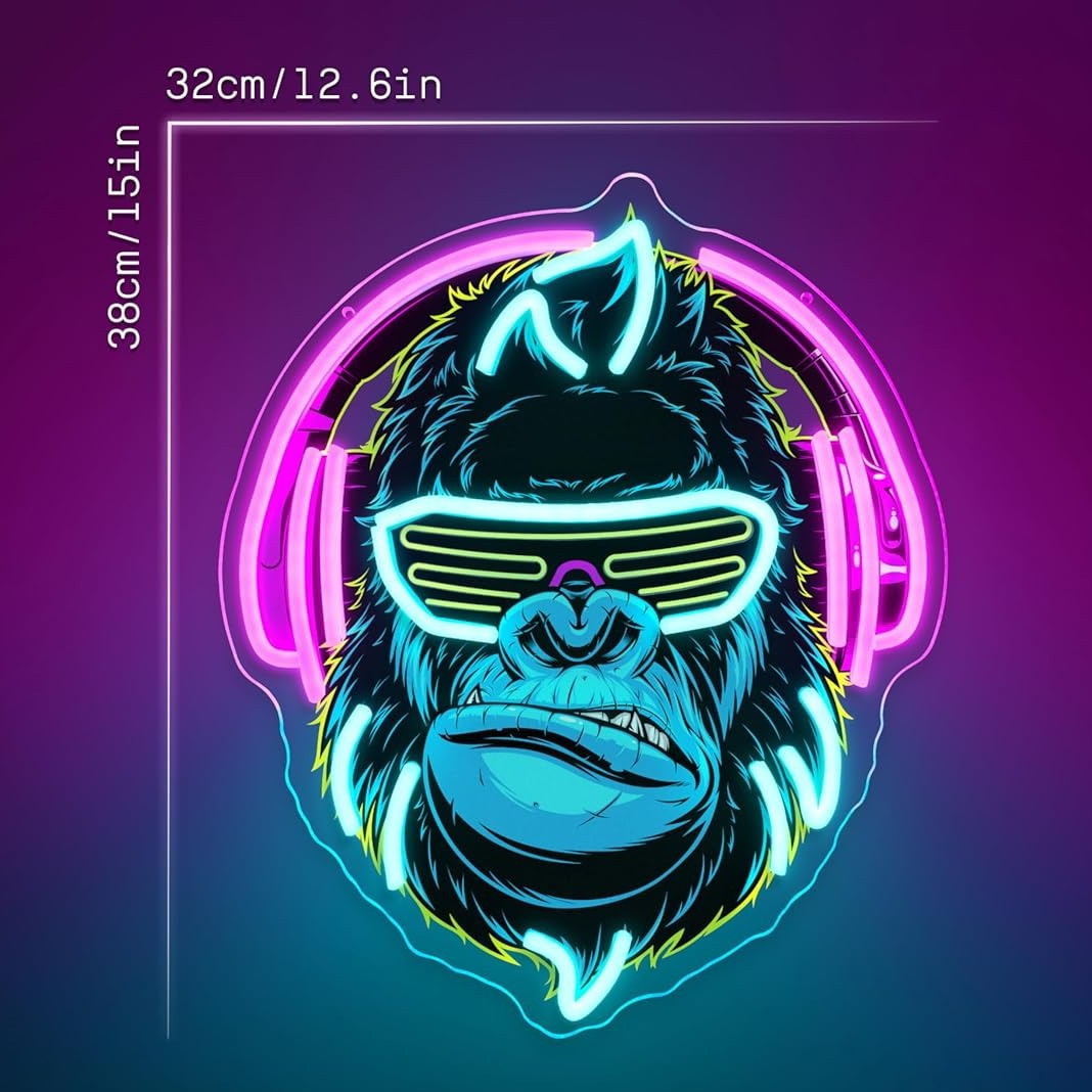Monkey Gamer Neon Sign USB Dim - Kids Outdoor Monkey Bars บทวิจารณ์และราคา
