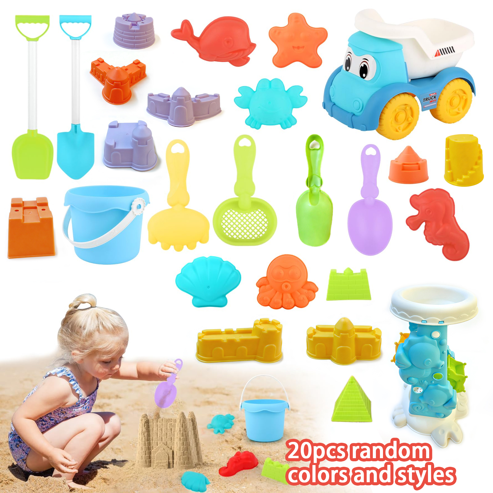 Kids Beach Sand Toy Set, 20Pcs - Kids Outdoor Explorer Kit บทวิจารณ์และราคา