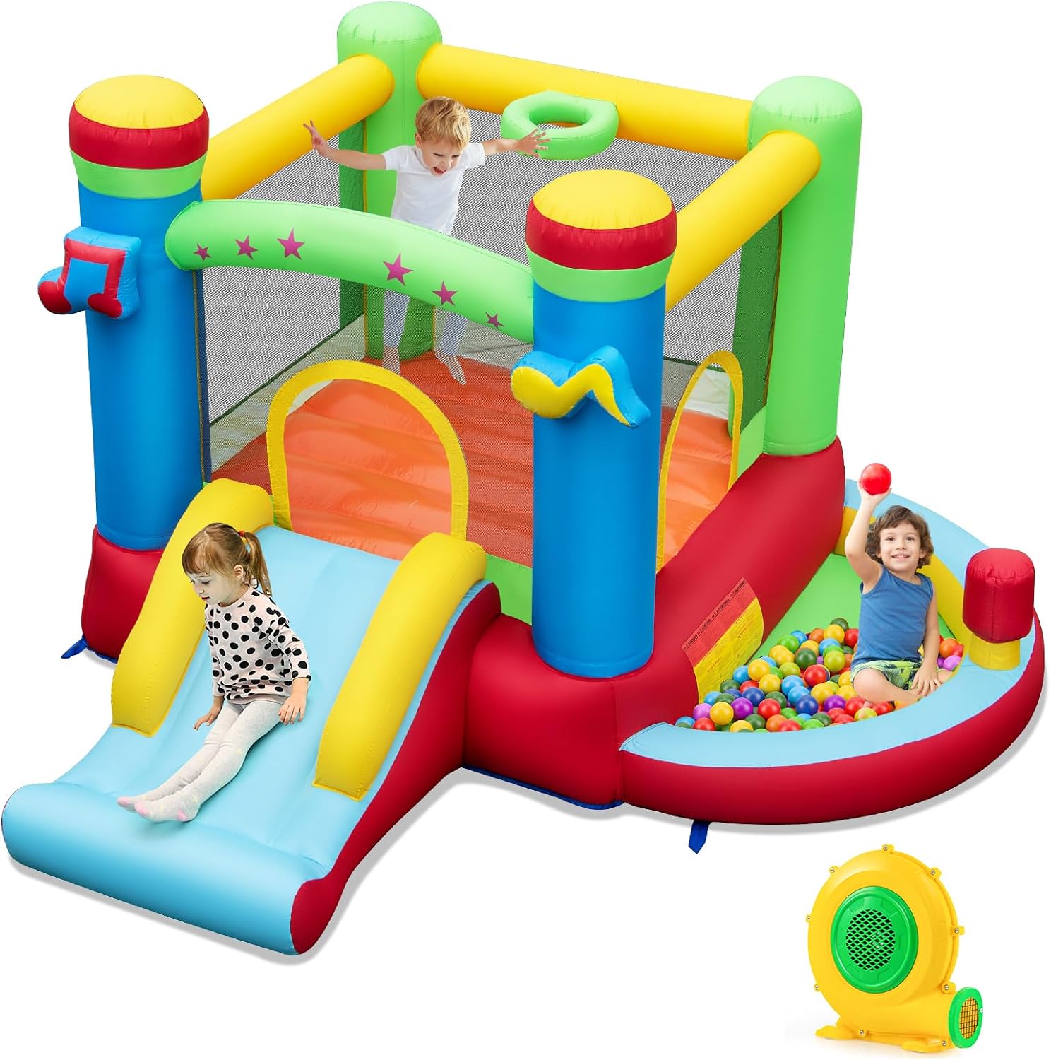 Inflatable Bounce House with B - Kids Outdoor Jumping Castle บทวิจารณ์และราคา