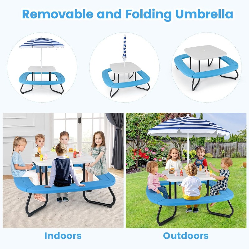 Costzon Kids Picnic Table, Kid - Kids Outdoor Foldable Chair บทวิจารณ์และราคา