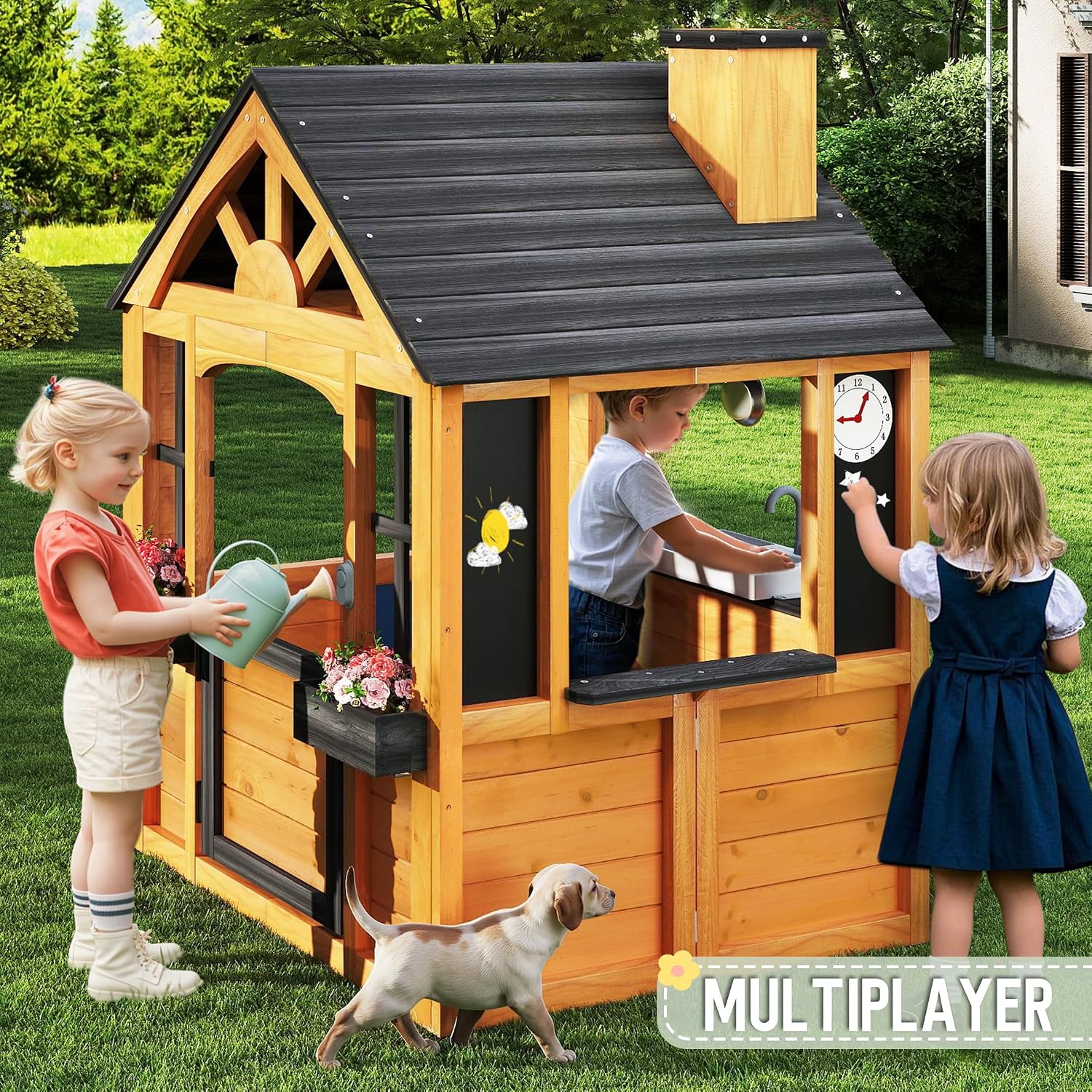 Cedar Wood Outdoor Kids Playho - Kids Outdoor Sink บทวิจารณ์และราคา