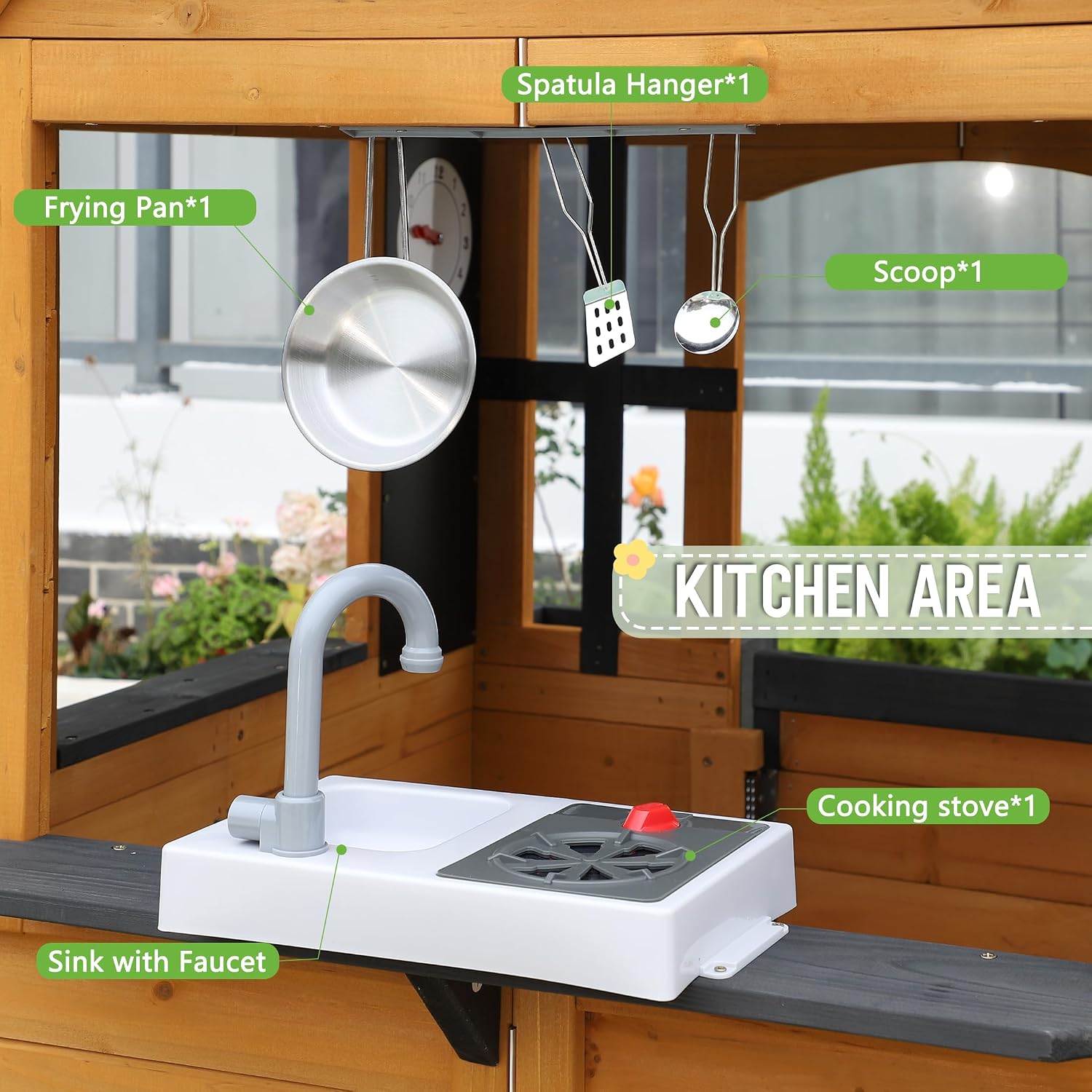 Cedar Wood Outdoor Kids Playho - Kids Outdoor Sink บทวิจารณ์และราคา