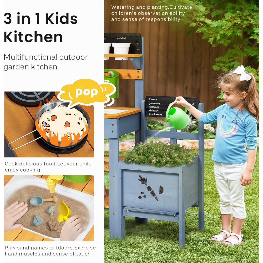 US Shipping Mud Kitchen for Ki - Kids Outdoor Sink บทวิจารณ์และราคา