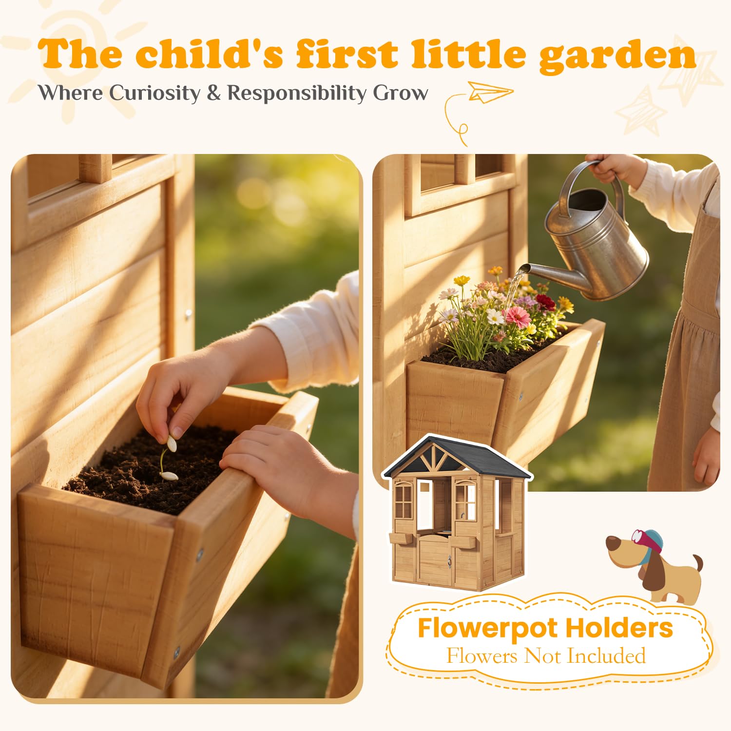 Wooden Kids Playhouse Outdoor  - Kids Outdoor Sink บทวิจารณ์และราคา