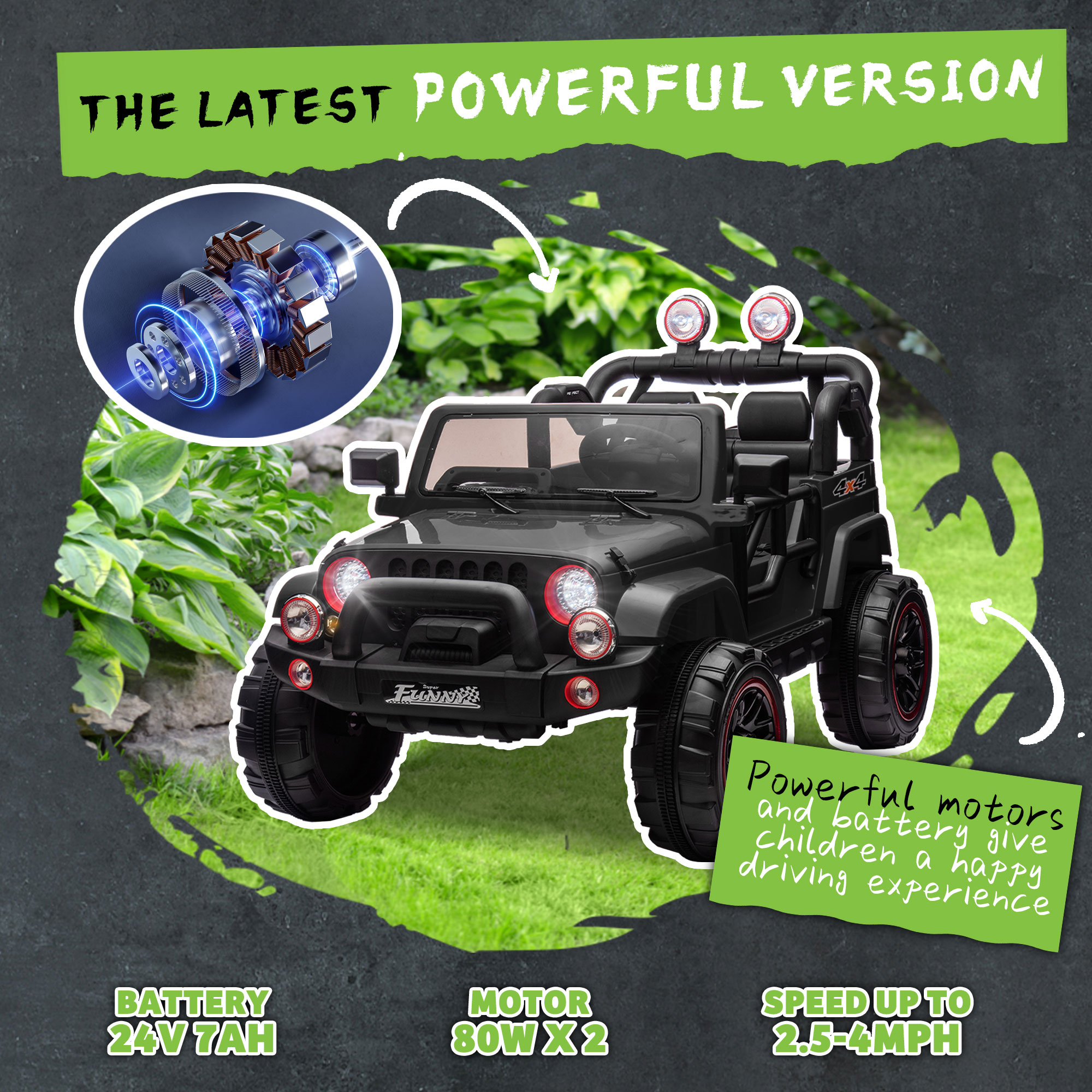 Kids Electric Ride On Toy 24V  - Kids Outdoor Electric Car บทวิจารณ์และราคา