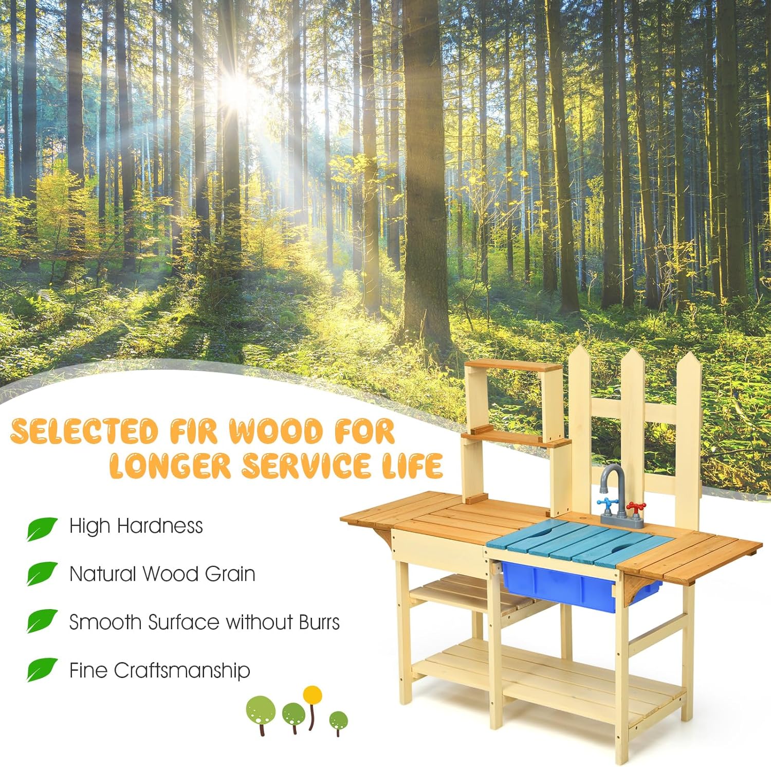 Kids Mud Kitchen Playset, Indo - Kids Outdoor Sink บทวิจารณ์และราคา