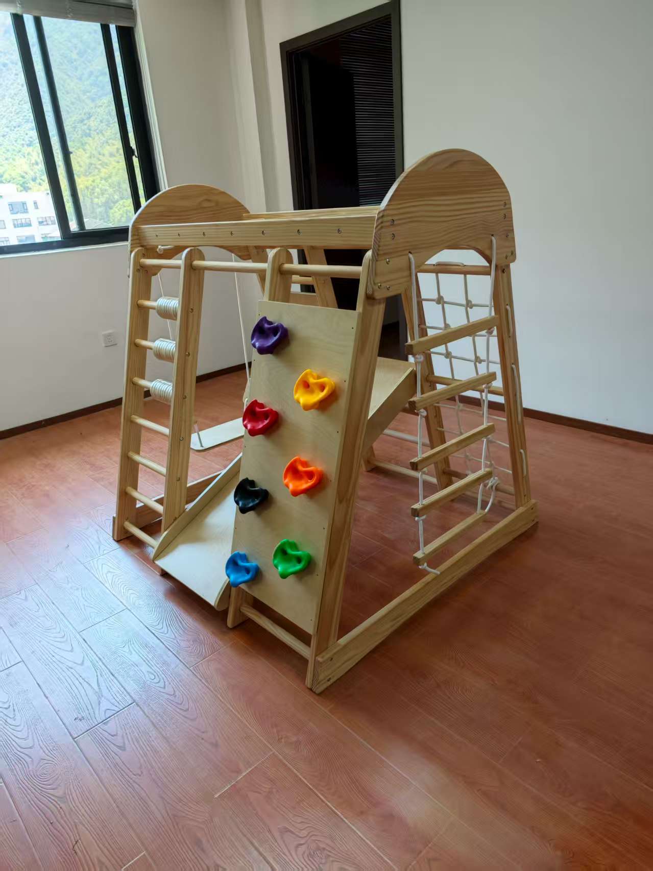 Wooden Kids Climbing Frame Lad - Kids Outdoor Frame บทวิจารณ์และราคา