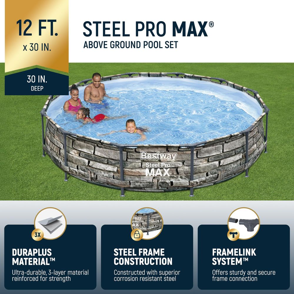 12 x 30 Above Ground Pool, Rou - Kids Outdoor Frame บทวิจารณ์และราคา
