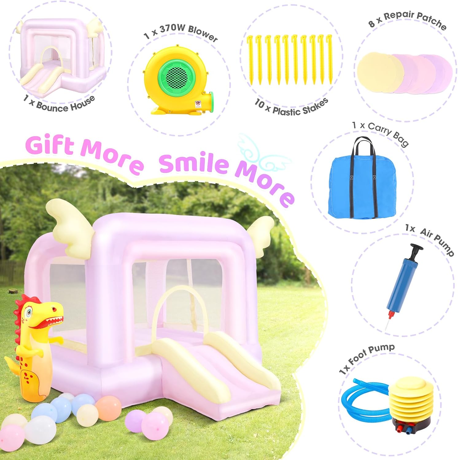 Inflatable Bouncy Castle with  - Kids Outdoor Jumping Castle บทวิจารณ์และราคา