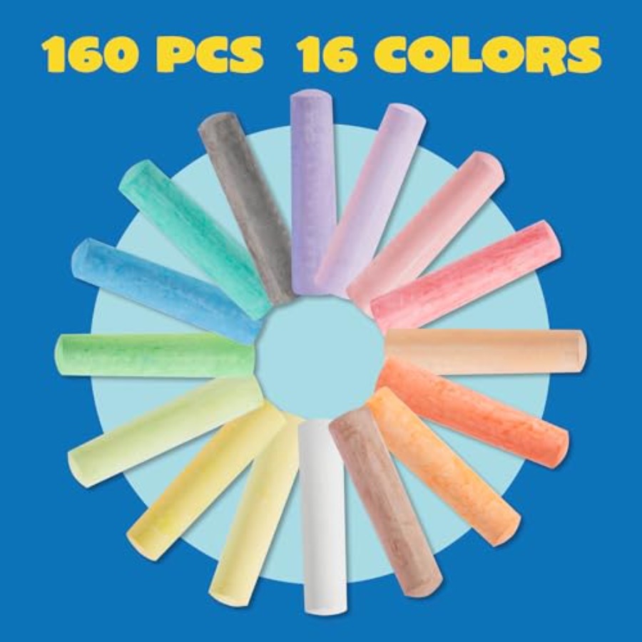160 PCS Sidewalk Chalks Set-16 - Chalk Outdoor Jumbo บทวิจารณ์และราคา