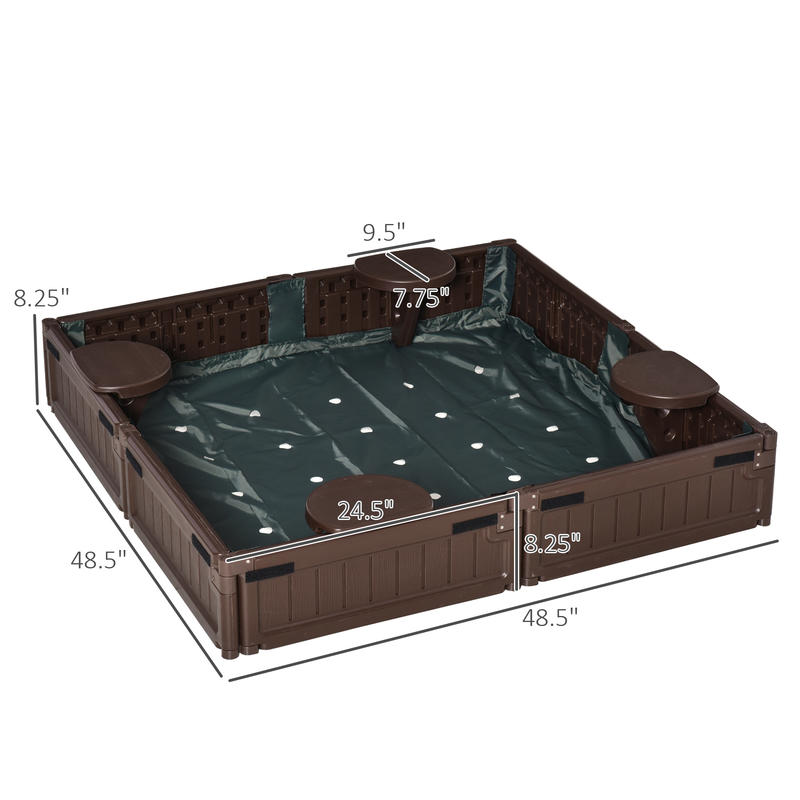 Kids Outdoor Sandbox with Cove - Kids Outdoor Sandbox บทวิจารณ์และราคา