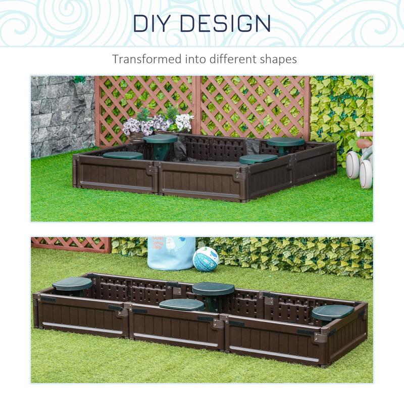 Kids Outdoor Sandbox with Cove - Kids Outdoor Sandbox บทวิจารณ์และราคา