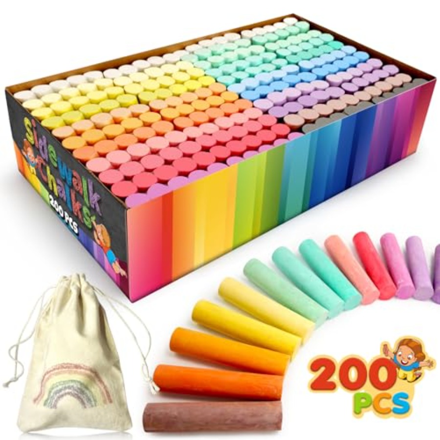 200PCS Washable Sidewalk Chalk - Chalk Outdoor Jumbo บทวิจารณ์และราคา