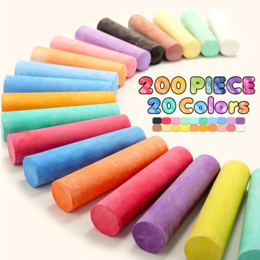 200PCS Washable Sidewalk Chalk - Chalk Outdoor Jumbo บทวิจารณ์และราคา
