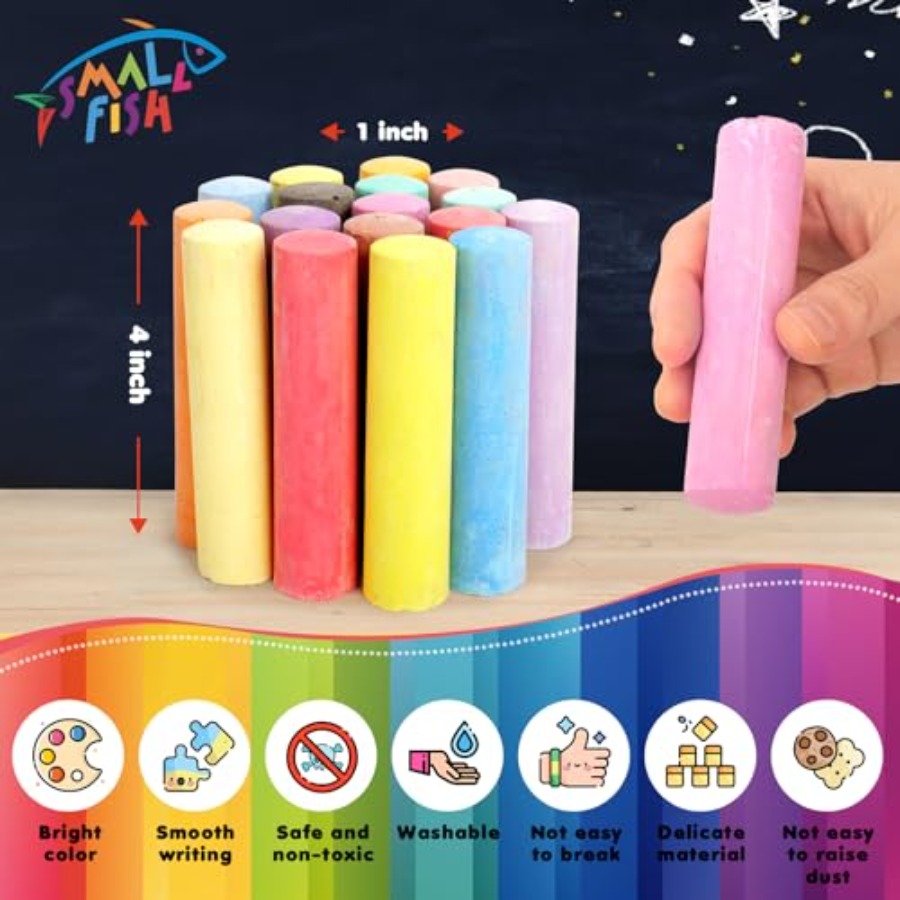200PCS Washable Sidewalk Chalk - Chalk Outdoor Jumbo บทวิจารณ์และราคา