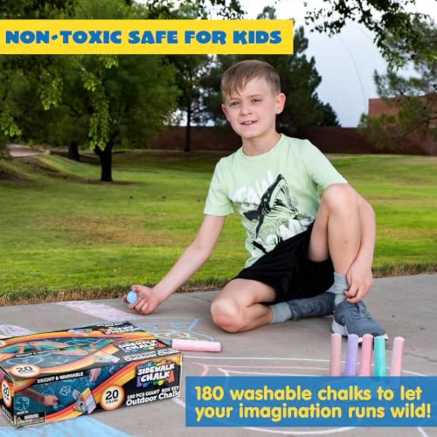 180 PCS Washable Sidewalk Chal - Chalk Outdoor Jumbo บทวิจารณ์และราคา