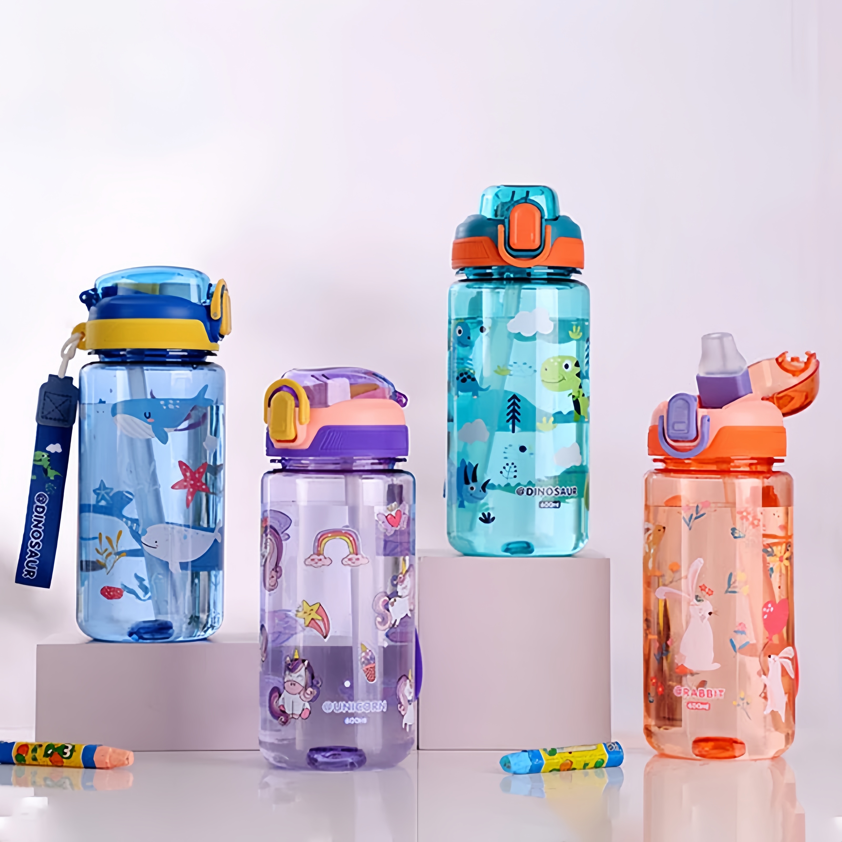 Water Bottle Plastic Handheld  - Outdoor Kid Friendly บทวิจารณ์และราคา