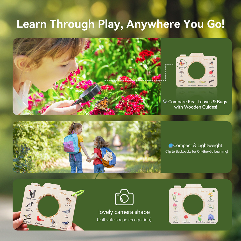 Wooden Camera Shape Nature Cog - Kids Outdoor Explorer Kit บทวิจารณ์และราคา