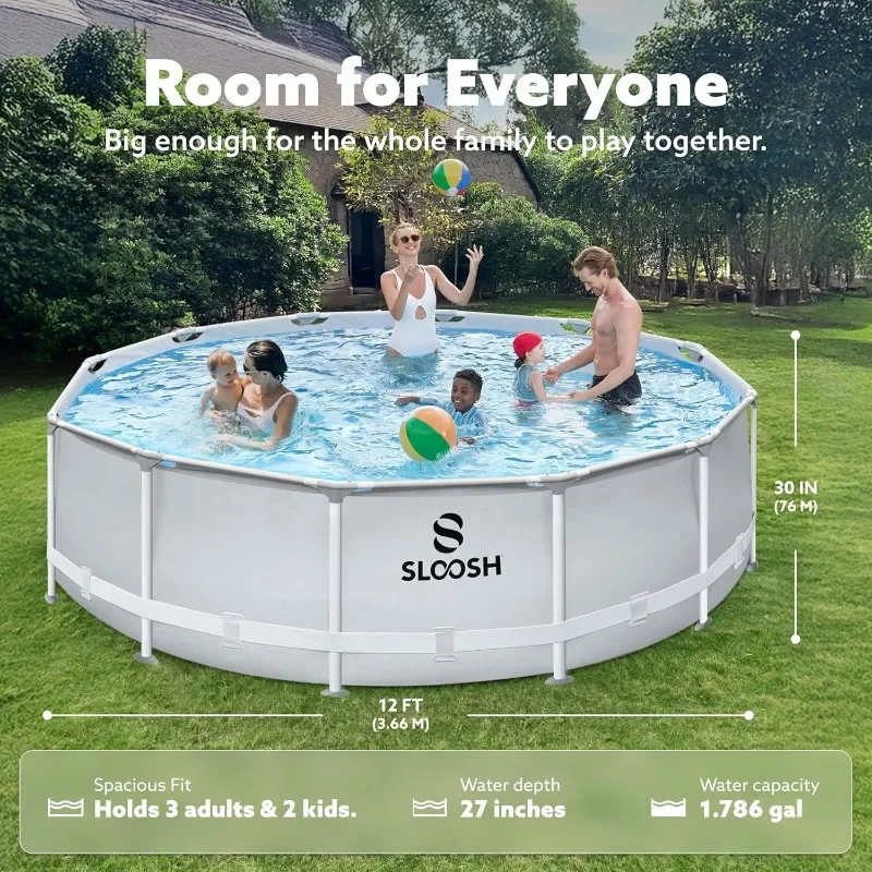 SLOOSH Round Above Ground Pool - Kids Outdoor Frame บทวิจารณ์และราคา