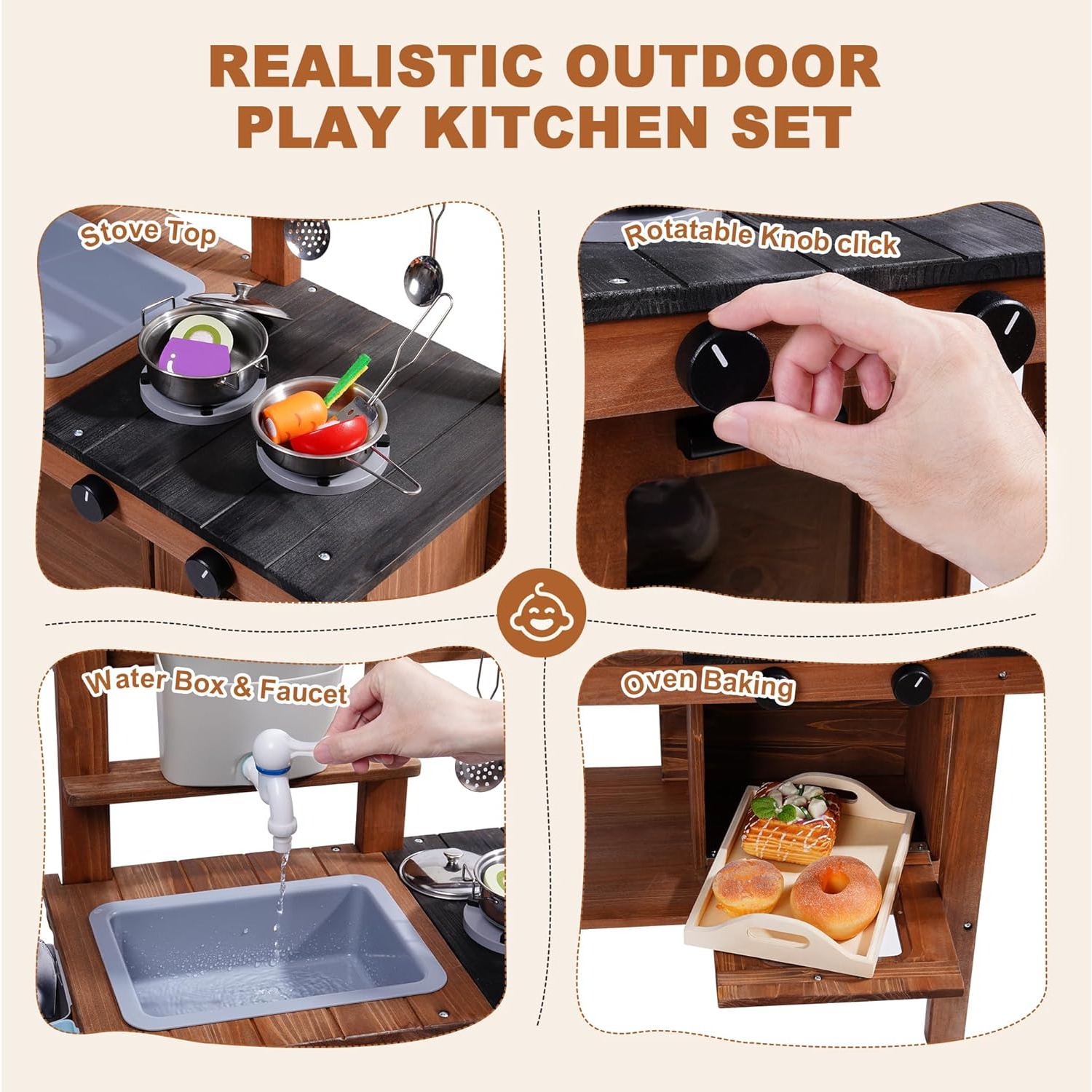 Outdoor Mud Kitchen Toy for Ki - Kids Outdoor Sink บทวิจารณ์และราคา