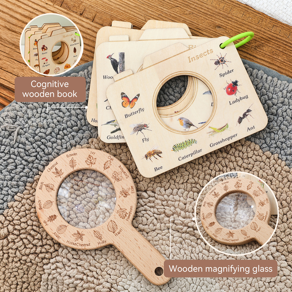 Wooden Magnifying Glass and Ca - Kids Outdoor Explorer Kit บทวิจารณ์และราคา