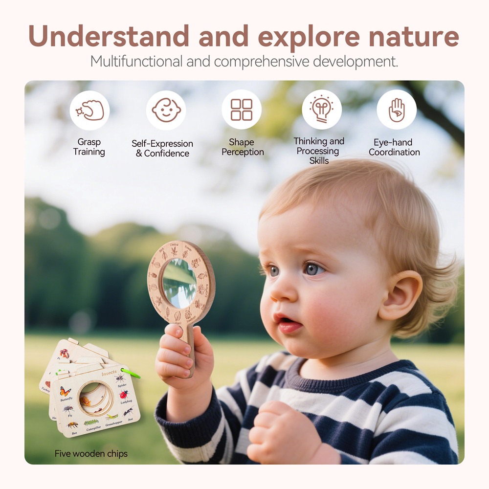 Wooden Magnifying Glass and Ca - Kids Outdoor Explorer Kit บทวิจารณ์และราคา