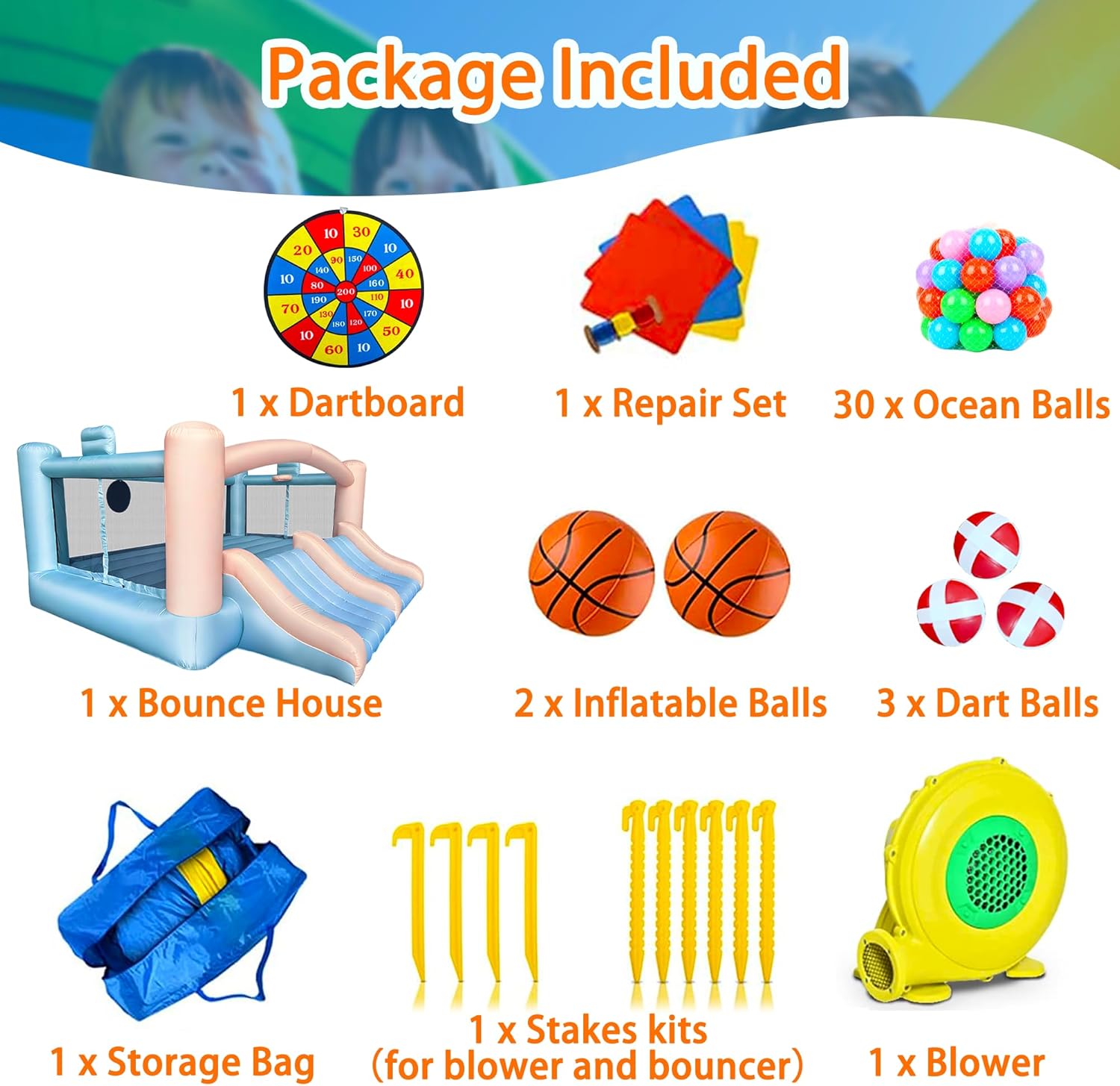 Large 8-in-1 Inflatable Bounce - Kids Outdoor Jumping Castle บทวิจารณ์และราคา