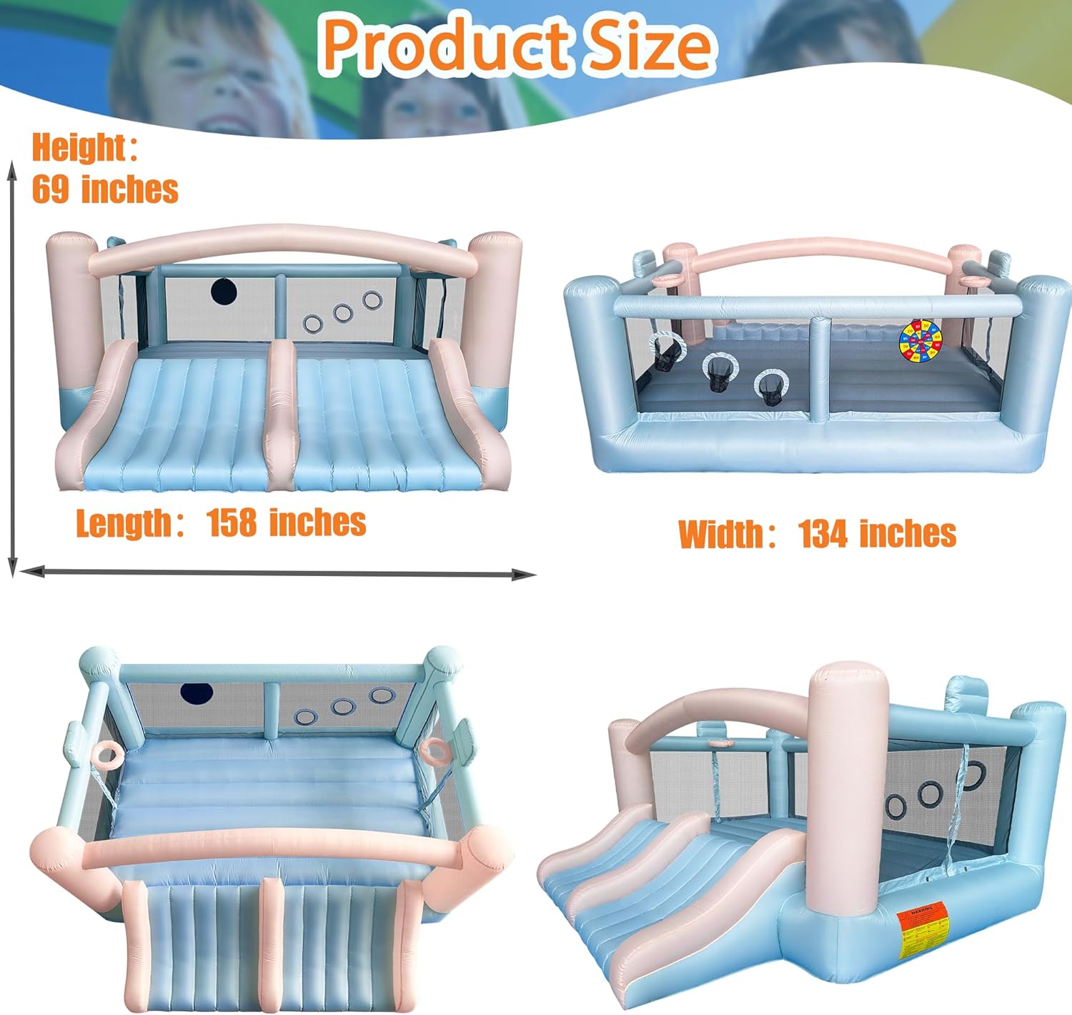 Large 8-in-1 Inflatable Bounce - Kids Outdoor Jumping Castle บทวิจารณ์และราคา