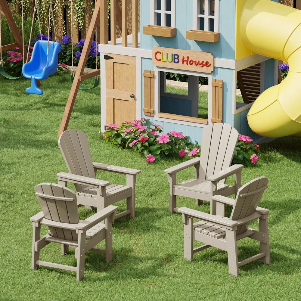 Kids Adirondack Chair Set of 4 - Kids Outdoor Lawn Chair บทวิจารณ์และราคา