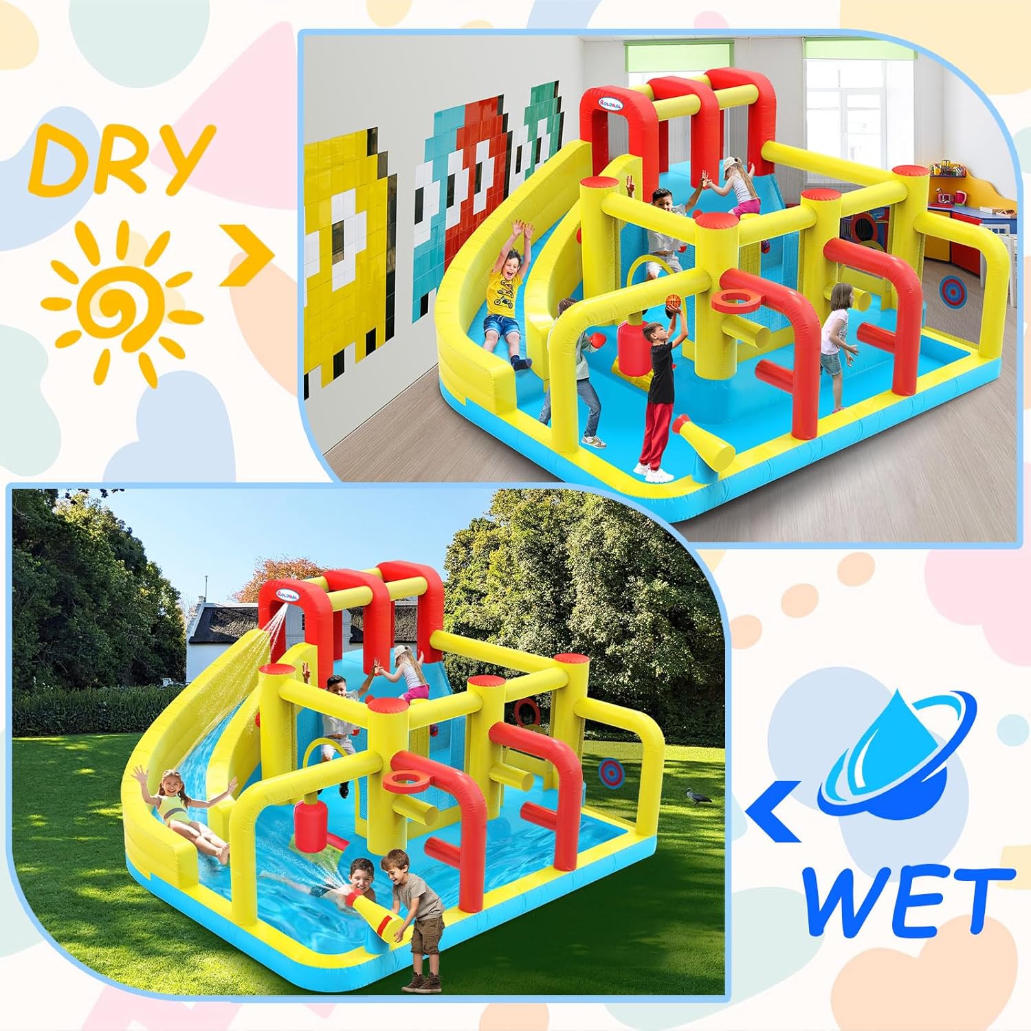 Kids Inflatable Water Slide Bo - Outdoor Games For Kids บทวิจารณ์และราคา