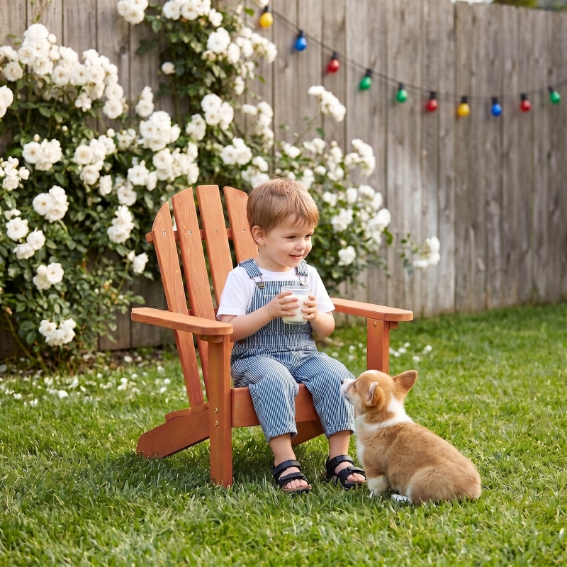 Wooden Kid's Adirondack Chair  - Kids Outdoor Adirondack Chair บทวิจารณ์และราคา