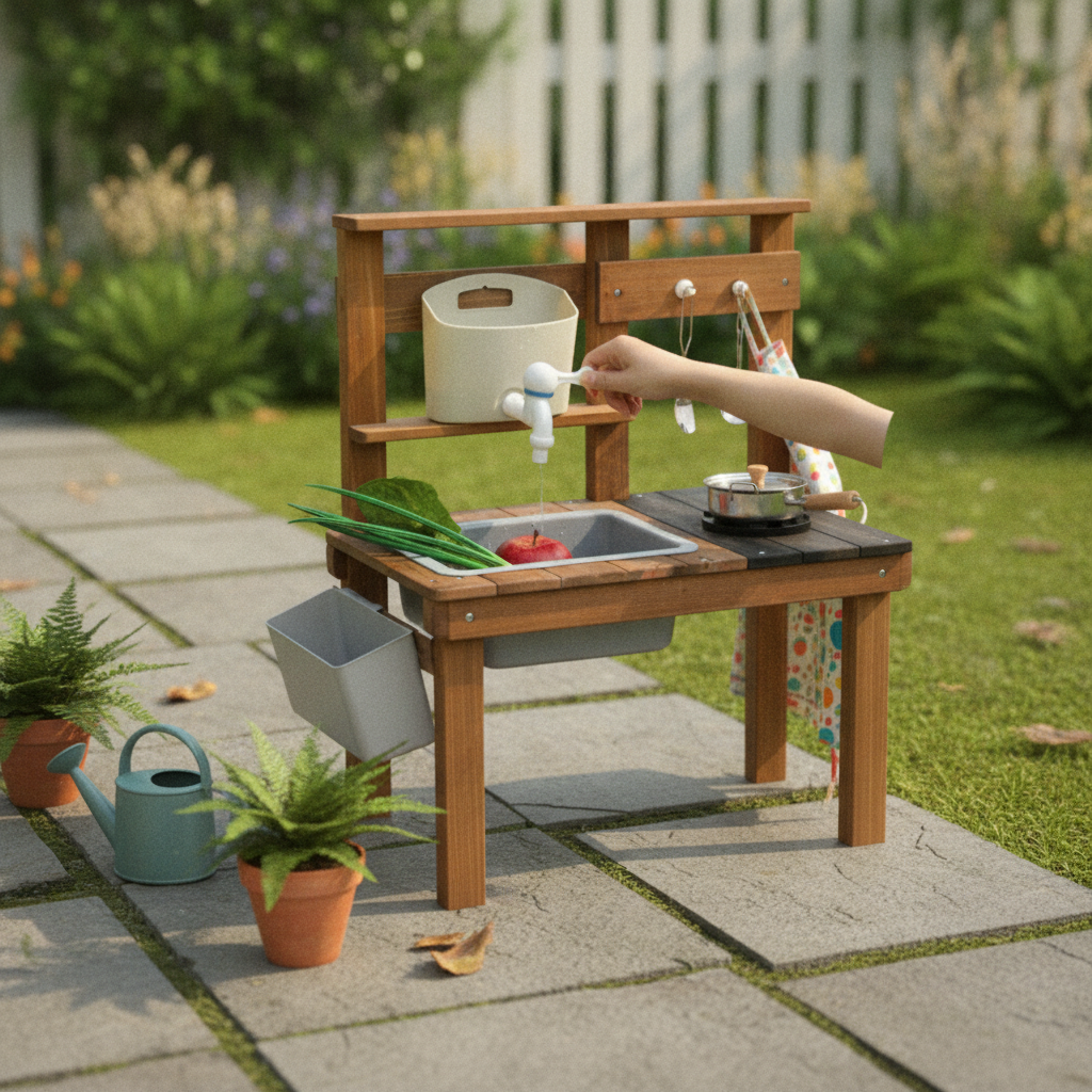 Pretend Cooking Playset Kids O - Kids Outdoor Sink บทวิจารณ์และราคา