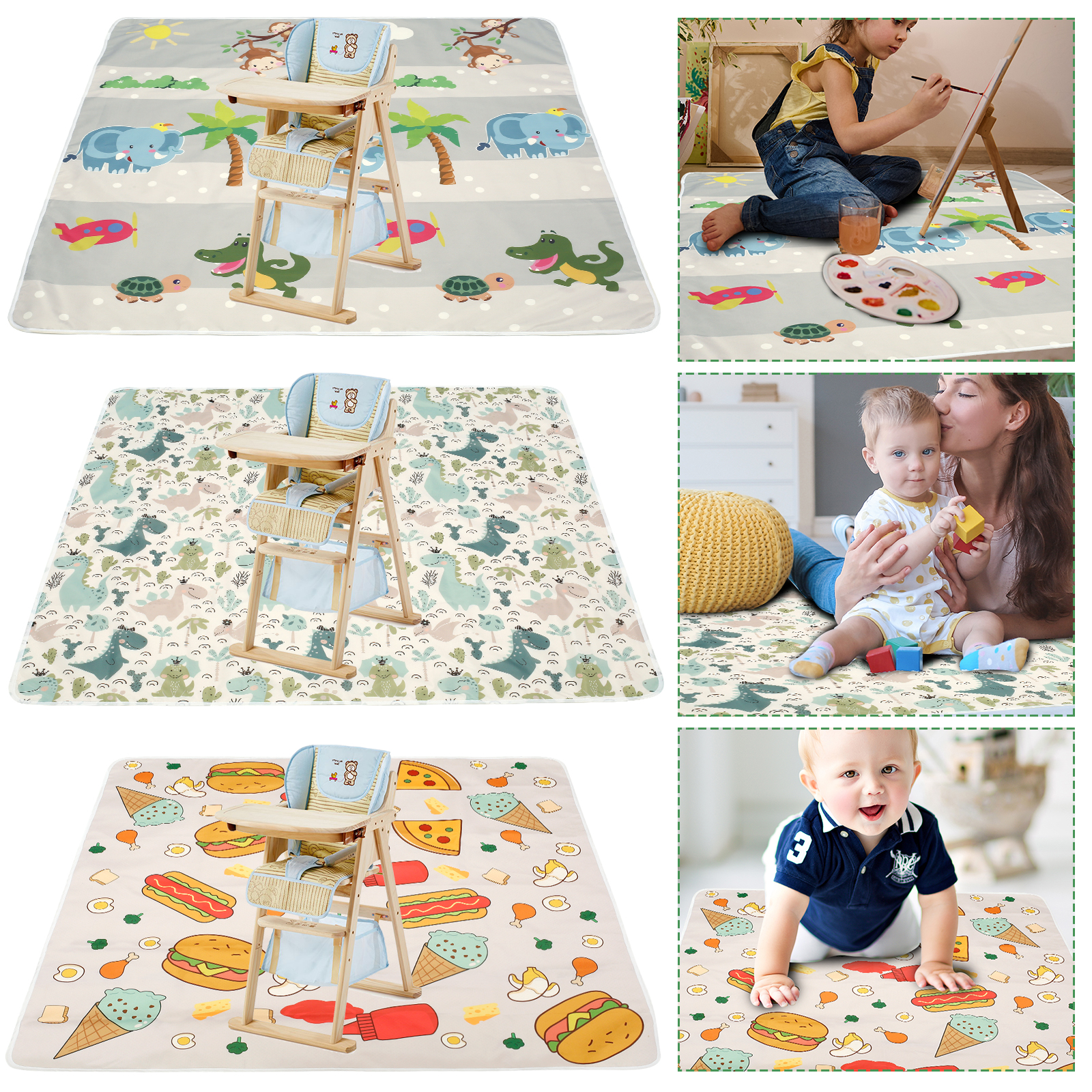Baby Splat Mat for Under High  - Kids Outdoor Foldable Chair บทวิจารณ์และราคา