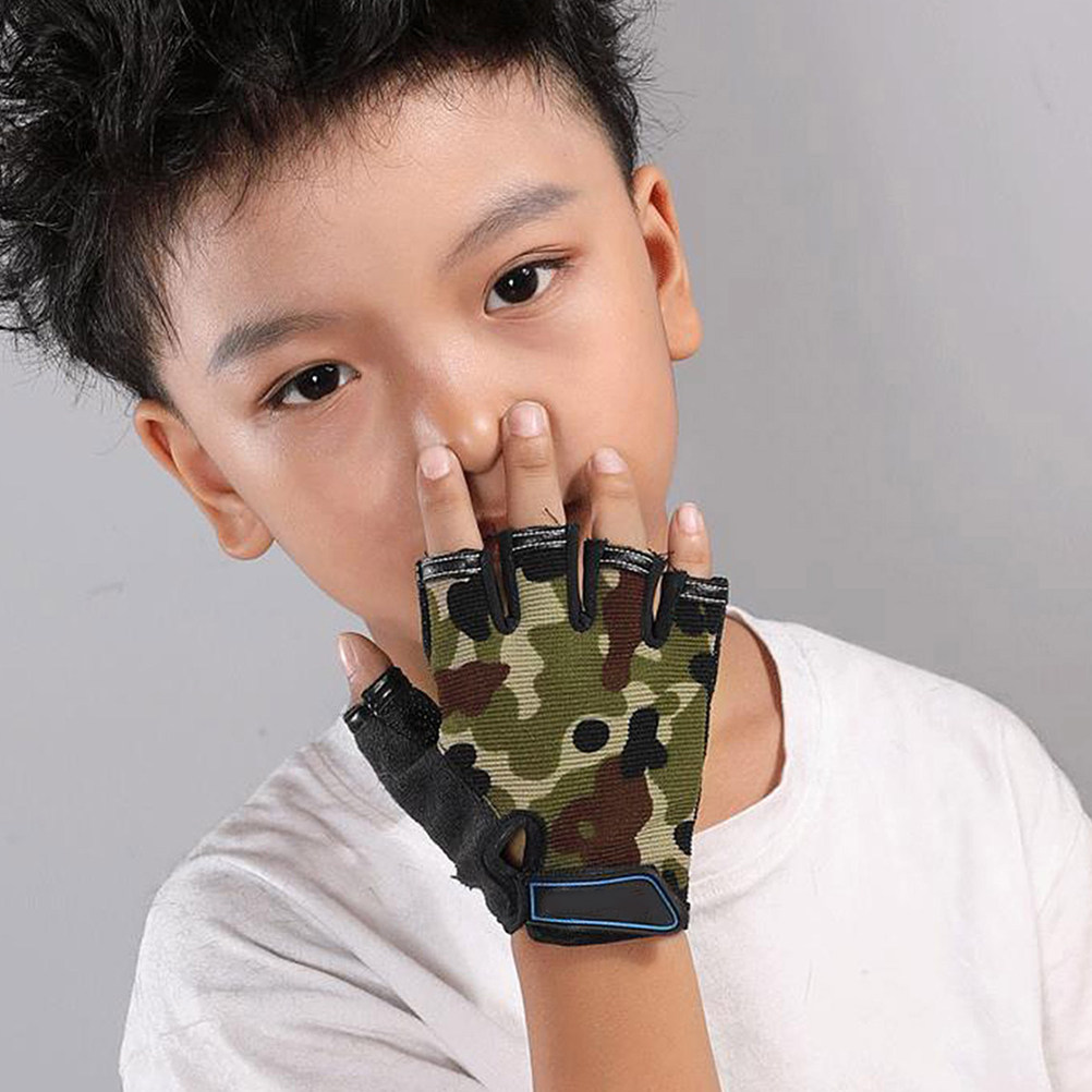 1Pair Kids Cycling Gloves Half - Kids Outdoor Gloves บทวิจารณ์และราคา