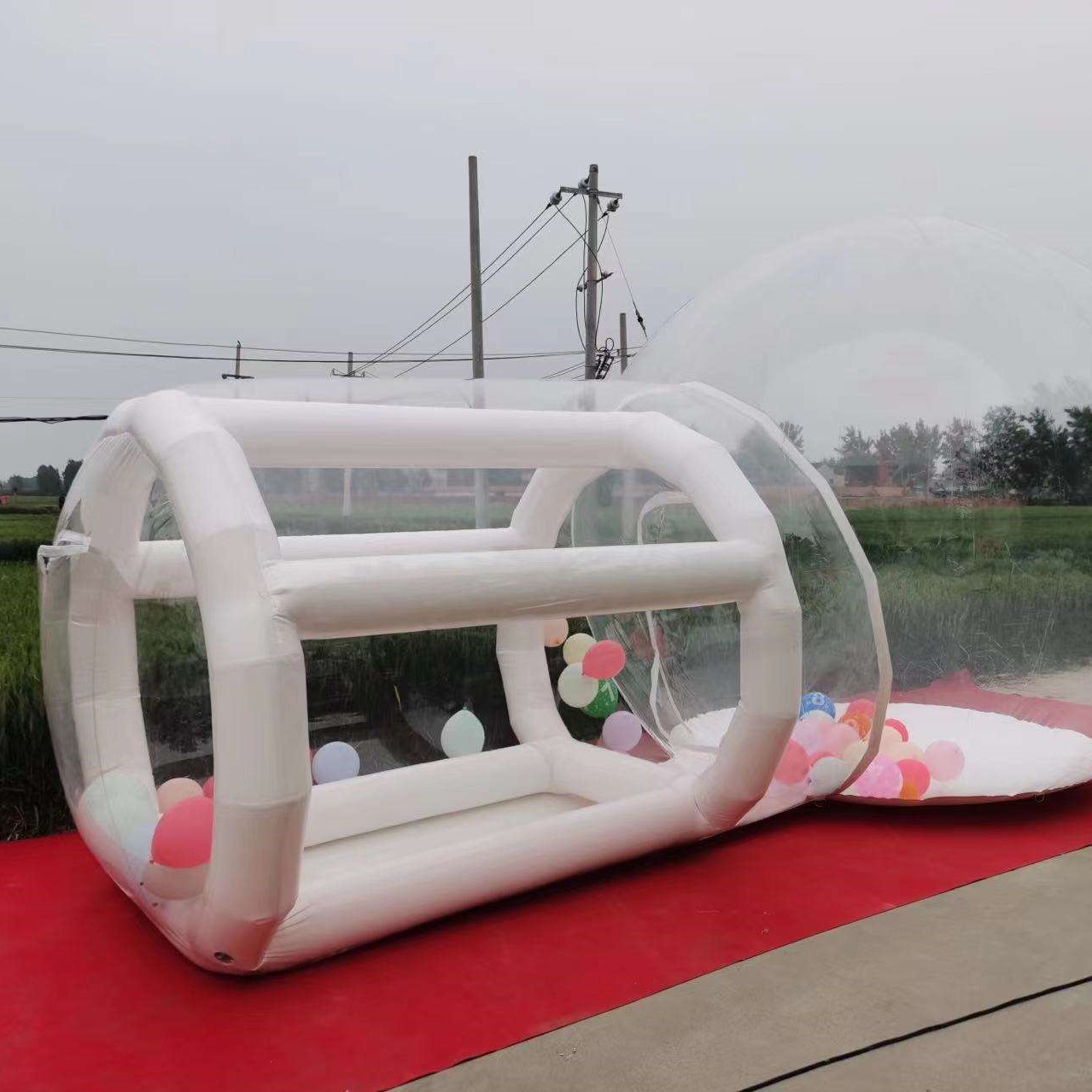 Outdoor  White PVC Inflatable  - Kids Outdoor Jump House บทวิจารณ์และราคา
