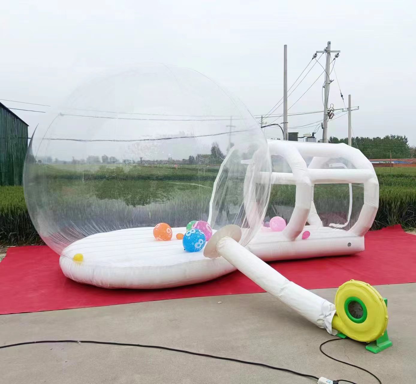 Outdoor  White PVC Inflatable  - Kids Outdoor Jump House บทวิจารณ์และราคา