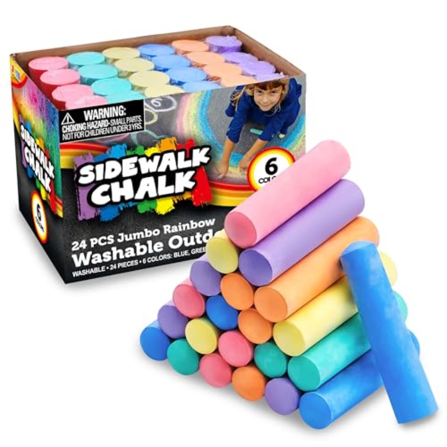 24 PCS Washable Sidewalk Chalk - Chalk Outdoor Jumbo บทวิจารณ์และราคา