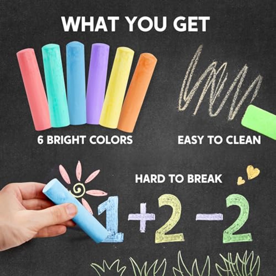 24 PCS Washable Sidewalk Chalk - Chalk Outdoor Jumbo บทวิจารณ์และราคา