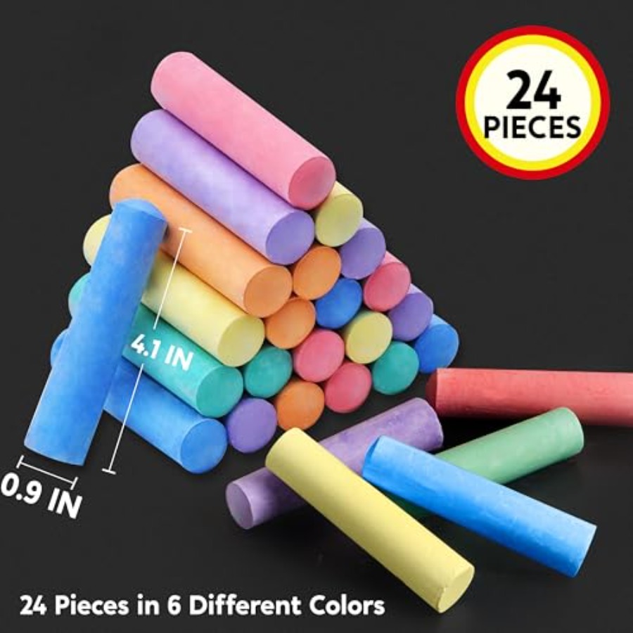 24 PCS Washable Sidewalk Chalk - Chalk Outdoor Jumbo บทวิจารณ์และราคา